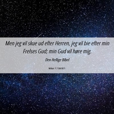 Picture 06 - Mikas 7:7 DA1871 - Men jeg vil skue ud efter Herren, jeg vil bie - Bible Verse Picture