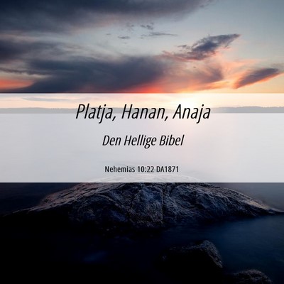 Picture 06 - Nehemias 10:22 DA1871 - Platja, Hanan, - Bible Verse Picture
