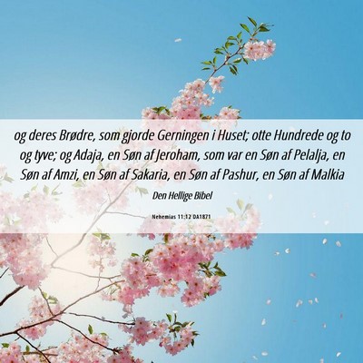 Picture 06 - Nehemias 11:12 DA1871 - og deres Brødre, som gjorde Gerningen i Huset; - Bible Verse Picture