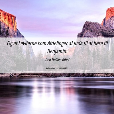 Picture 06 - Nehemias 11:36 DA1871 - Og af Leviterne kom Afdelinger af Juda til at - Bible Verse Picture