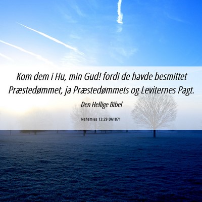 Picture 06 - Nehemias 13:29 DA1871 - Kom dem i Hu, min Gud! fordi de havde besmittet - Bible Verse Picture