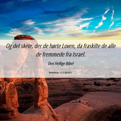 Picture 06 - Nehemias 13:3 DA1871 - Og det skete, der de hørte Loven, da fraskilte - Bible Verse Picture