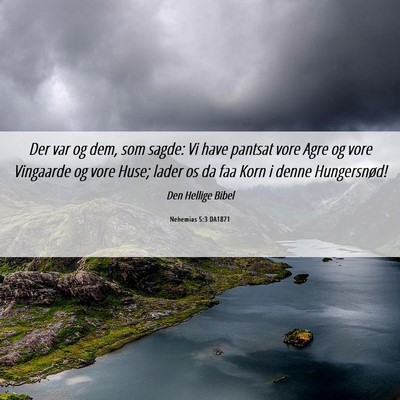 Picture 06 - Nehemias 5:3 DA1871 - Der var og dem, som sagde: Vi have pantsat vore - Bible Verse Picture