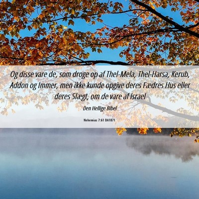 Picture 06 - Nehemias 7:61 DA1871 - Og disse vare de, som droge op af Thel-Mela, - Bible Verse Picture