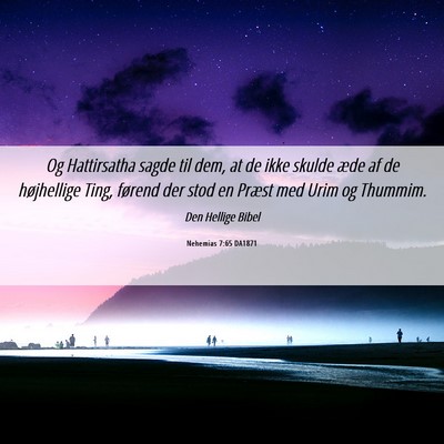Picture 06 - Nehemias 7:65 DA1871 - Og Hattirsatha sagde til dem, at de ikke skulde - Bible Verse Picture
