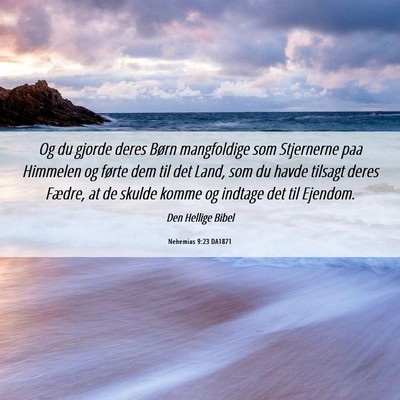 Picture 06 - Nehemias 9:23 DA1871 - Og du gjorde deres Børn mangfoldige som - Bible Verse Picture