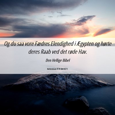 Picture 06 - Nehemias 9:9 DA1871 - Og du saa vore Fædres Elendighed i Ægypten og - Bible Verse Picture