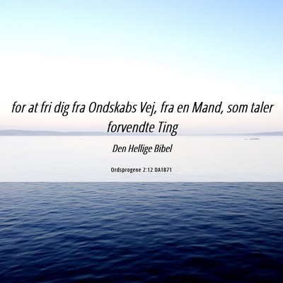 Picture 06 - Ordsprogene 2:12 DA1871 - for at fri dig fra Ondskabs Vej, fra en Mand, som - Bible Verse Picture