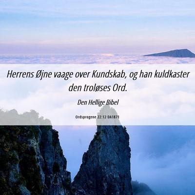 Picture 06 - Ordsprogene 22:12 DA1871 - Herrens Øjne vaage over Kundskab, og han - Bible Verse Picture