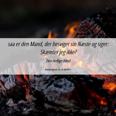 Picture 06 - Ordsprogene 26:19 DA1871 - saa er den Mand, der besviger sin Næste og - Bible Verse Picture