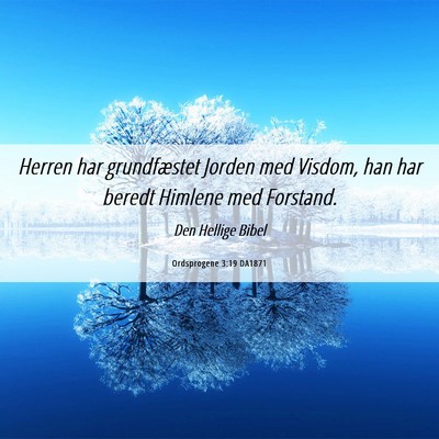 Picture 06 - Ordsprogene 3:19 DA1871 - Herren har grundfæstet Jorden med Visdom, han - Bible Verse Picture