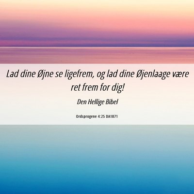 Picture 06 - Ordsprogene 4:25 DA1871 - Lad dine Øjne se ligefrem, og lad dine - Bible Verse Picture