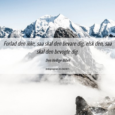 Picture 06 - Ordsprogene 4:6 DA1871 - Forlad den ikke, saa skal den bevare dig, elsk - Bible Verse Picture