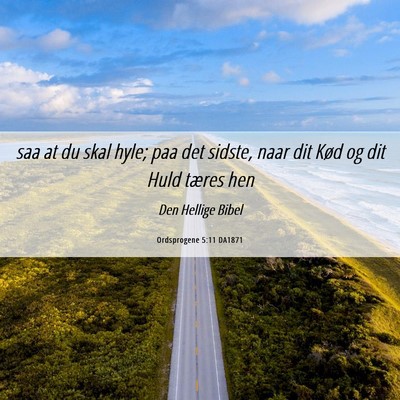Picture 06 - Ordsprogene 5:11 DA1871 - saa at du skal hyle; paa det sidste, naar dit - Bible Verse Picture