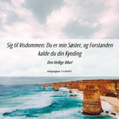 Picture 06 - Ordsprogene 7:4 DA1871 - Sig til Visdommen: Du er min Søster, og - Bible Verse Picture