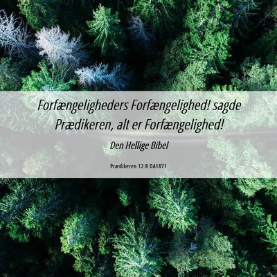 Picture 06 - Prædikeren 12:8 DA1871 - Forfængeligheders Forfængelighed! sagde - Bible Verse Picture