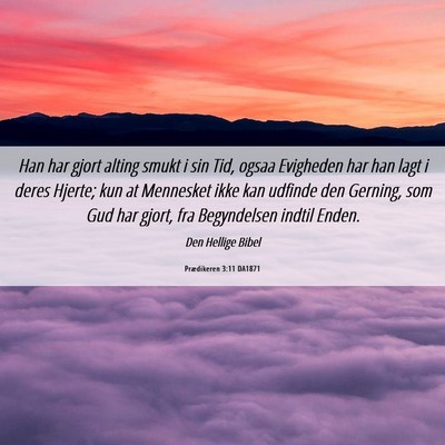 Picture 06 - Prædikeren 3:11 DA1871 - Han har gjort alting smukt i sin Tid, ogsaa - Bible Verse Picture