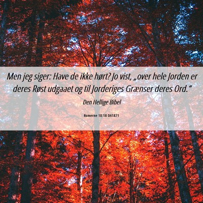 Picture 06 - Romerne 10:18 DA1871 - Men jeg siger: Have de ikke hørt? Jo vist, - Bible Verse Picture