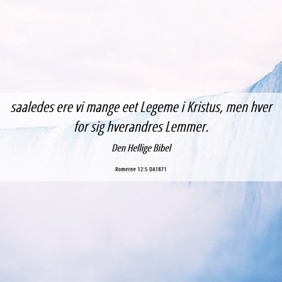 Picture 06 - Romerne 12:5 DA1871 - saaledes ere vi mange eet Legeme i Kristus, men - Bible Verse Picture