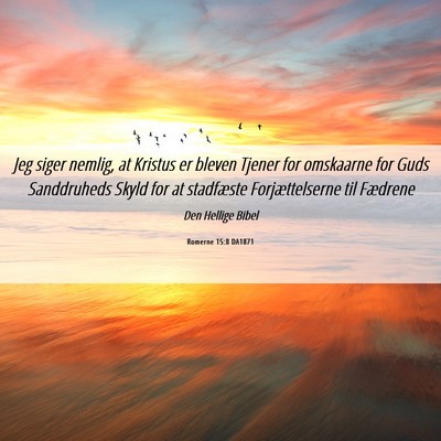 Picture 06 - Romerne 15:8 DA1871 - Jeg siger nemlig, at Kristus er bleven Tjener for - Bible Verse Picture