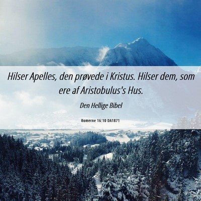 Picture 06 - Romerne 16:10 DA1871 - Hilser Apelles, den prøvede i Kristus. Hilser - Bible Verse Picture