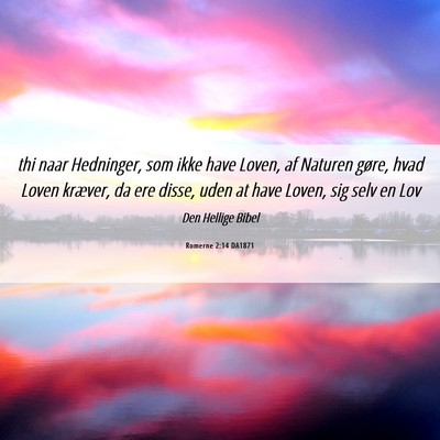 Picture 06 - Romerne 2:14 DA1871 - thi naar Hedninger, som ikke have Loven, af - Bible Verse Picture