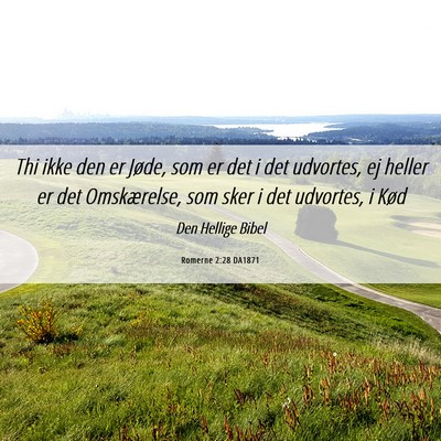 Picture 06 - Romerne 2:28 DA1871 - Thi ikke den er Jøde, som er det i det udvortes, - Bible Verse Picture