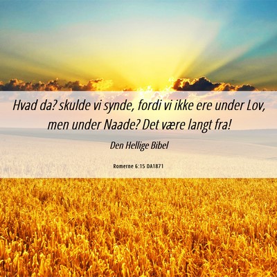 Picture 06 - Romerne 6:15 DA1871 - Hvad da? skulde vi synde, fordi vi ikke ere under - Bible Verse Picture