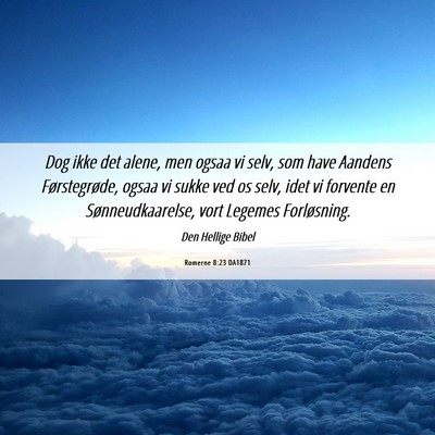 Picture 06 - Romerne 8:23 DA1871 - Dog ikke det alene, men ogsaa vi selv, som have - Bible Verse Picture