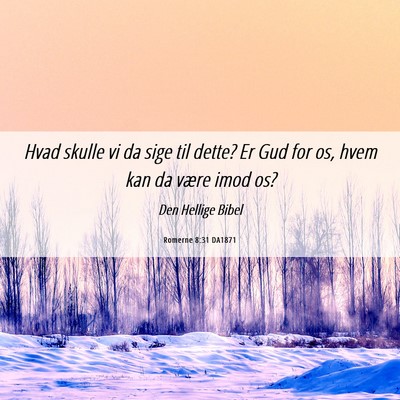 Picture 06 - Romerne 8:31 DA1871 - Hvad skulle vi da sige til dette? Er Gud for os, - Bible Verse Picture
