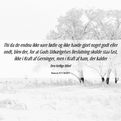 Picture 06 - Romerne 9:11 DA1871 - Thi da de endnu ikke vare fødte og ikke havde - Bible Verse Picture