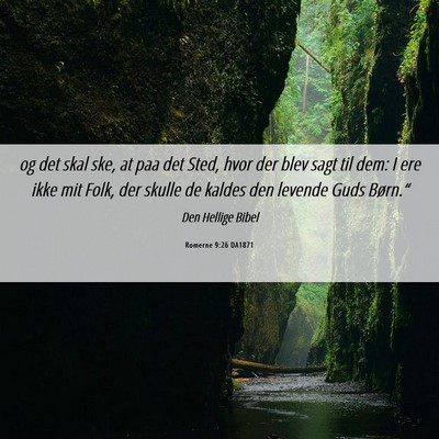 Picture 06 - Romerne 9:26 DA1871 - og det skal ske, at paa det Sted, hvor der blev - Bible Verse Picture