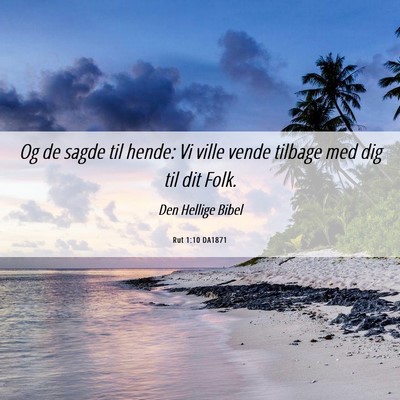 Picture 06 - Rut 1:10 DA1871 - Og de sagde til hende: Vi ville vende tilbage med - Bible Verse Picture