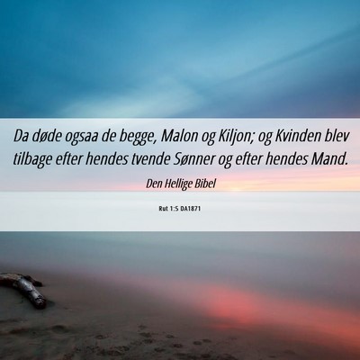 Picture 06 - Rut 1:5 DA1871 - Da døde ogsaa de begge, Malon og Kiljon; og - Bible Verse Picture