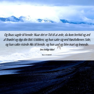 Picture 06 - Rut 2:14 DA1871 - Og Boas sagde til hende: Naar det er Tid til at - Bible Verse Picture