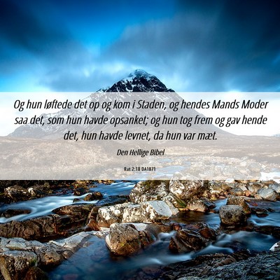 Picture 06 - Rut 2:18 DA1871 - Og hun løftede det op og kom i Staden, og hendes - Bible Verse Picture