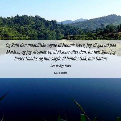 Picture 06 - Rut 2:2 DA1871 - Og Ruth den moabitiske sagde til Noomi: Kære, - Bible Verse Picture
