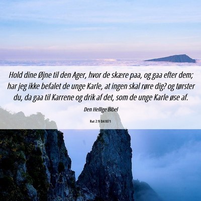 Picture 06 - Rut 2:9 DA1871 - Hold dine Øjne til den Ager, hvor de skære paa, - Bible Verse Picture