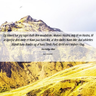 Picture 06 - Rut 4:10 DA1871 - Og tilmed har jeg taget Ruth den moabitiske, - Bible Verse Picture