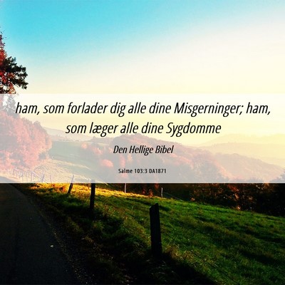 Picture 06 - Salme 103:3 DA1871 - ham, som forlader dig alle dine Misgerninger; - Bible Verse Picture