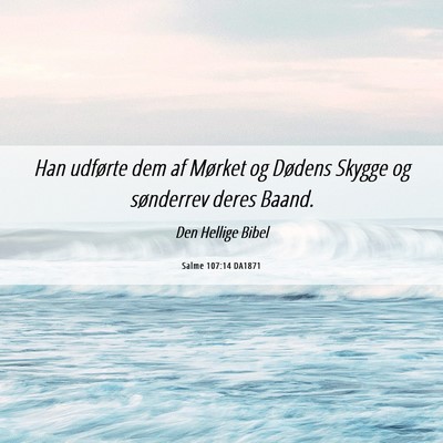 Picture 06 - Salme 107:14 DA1871 - Han udførte dem af Mørket og Dødens Skygge og - Bible Verse Picture