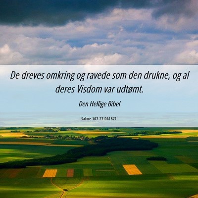 Picture 06 - Salme 107:27 DA1871 - De dreves omkring og ravede som den drukne, og al - Bible Verse Picture