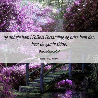 Picture 06 - Salme 107:32 DA1871 - og ophøje ham i Folkets Forsamling og prise ham - Bible Verse Picture