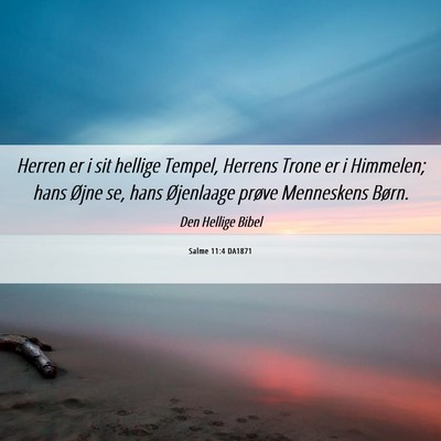 Picture 06 - Salme 11:4 DA1871 - Herren er i sit hellige Tempel, Herrens Trone er - Bible Verse Picture