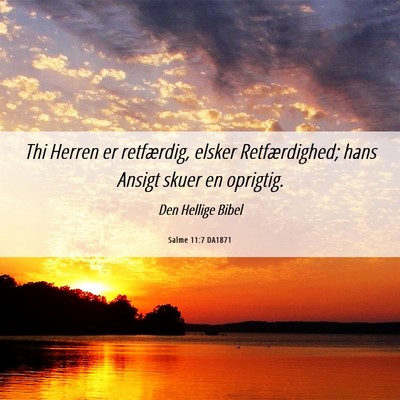 Picture 06 - Salme 11:7 DA1871 - Thi Herren er retfærdig, elsker Retfærdighed; - Bible Verse Picture
