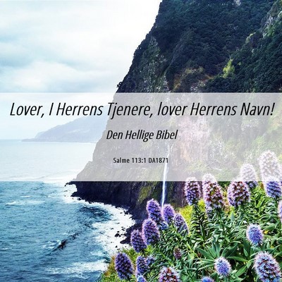 Picture 06 - Salme 113:1 DA1871 - Lover, I Herrens Tjenere, lover Herrens - Bible Verse Picture