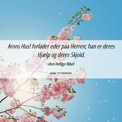 Picture 06 - Salme 115:10 DA1871 - Arons Hus! forlader eder paa Herren; han er deres - Bible Verse Picture
