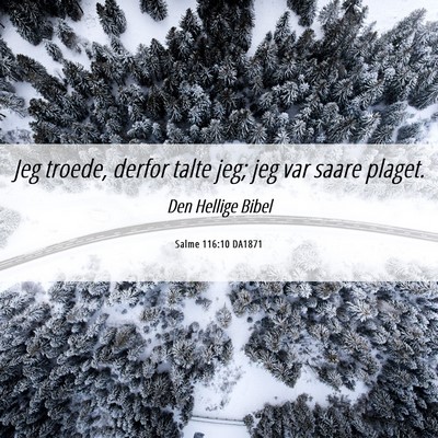 Picture 06 - Salme 116:10 DA1871 - Jeg troede, derfor talte jeg; jeg var saare - Bible Verse Picture