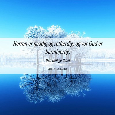 Picture 06 - Salme 116:5 DA1871 - Herren er naadig og retfærdig, og vor Gud er - Bible Verse Picture