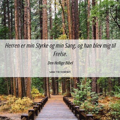Picture 06 - Salme 118:14 DA1871 - Herren er min Styrke og min Sang, og han blev mig - Bible Verse Picture